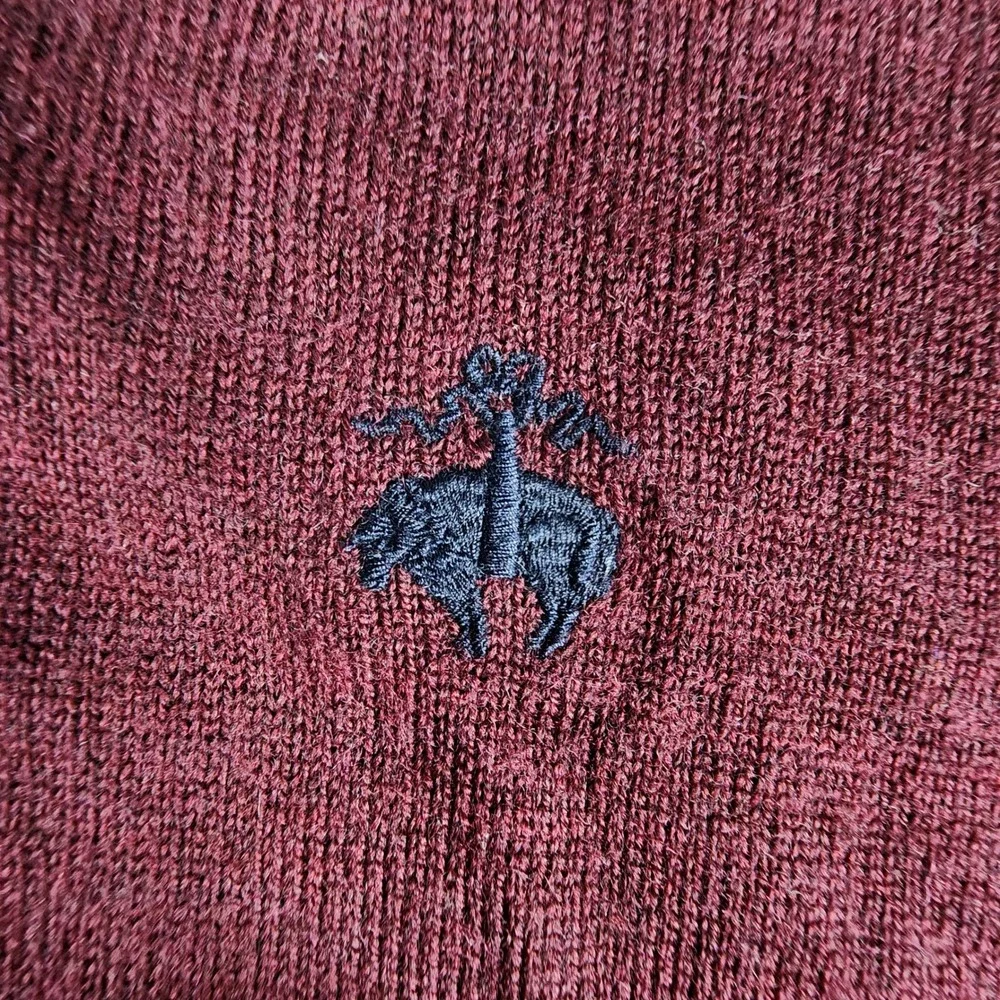 Brooks Brothers Merino Wool Long Sleeve Polo Sweater Mens XL Burgundy 100006514